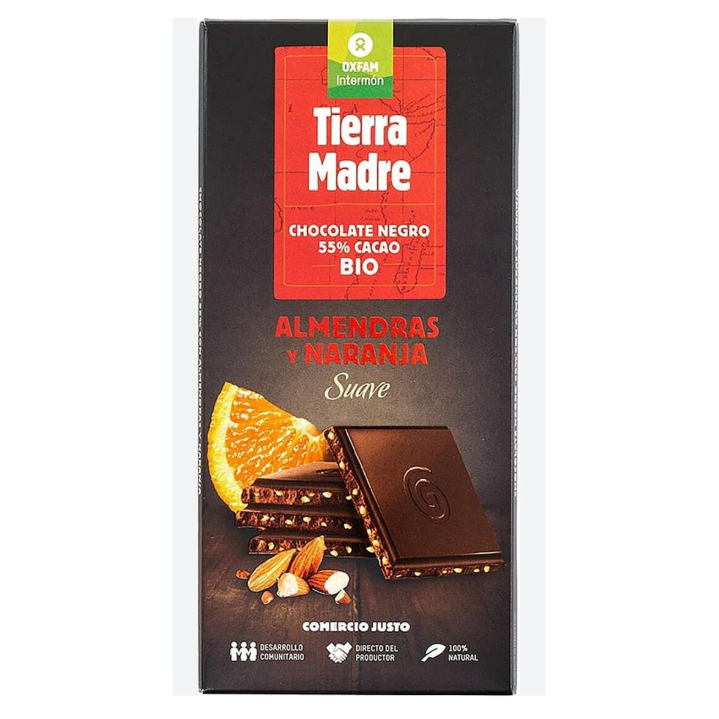Chocolate 55% negro almendras naranja 100g OXFAM