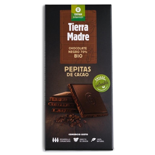 [789] Chocolate 70% pepitas cacao bio 100g OXFAM